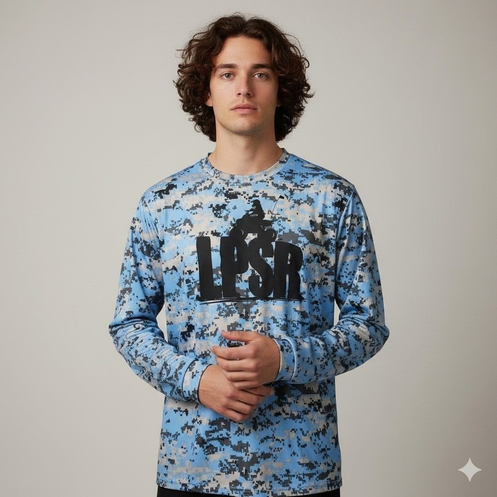 Men's LSBR Digital Camo Long Sleeve Shirt Graphic ATV Motocross Graphic Tee